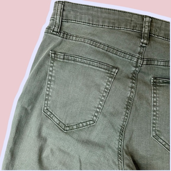 Pistola ‘Audrey’ Moto Style Ribbed-Knee Skinny Jeans in “Eden” Olive Green Sz 27 - Picture 12 of 14